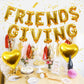 Jobkoo Friendsgiving Balloons Friends Giving Party Decorations 16 Inches Tall Gold Heart Friendsgiving Foil Mylar Balloon Letter