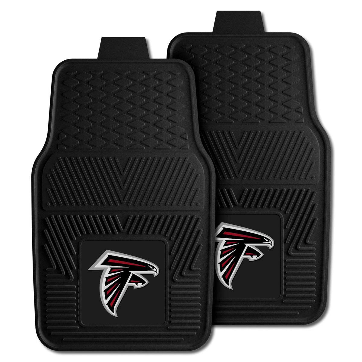 FANMATS 8885 Atlanta Falcons 2-Piece Heavy Duty Vinyl Car Mat Set, Front Row Floor Mats, All Weather Protection, Universal Fit, 