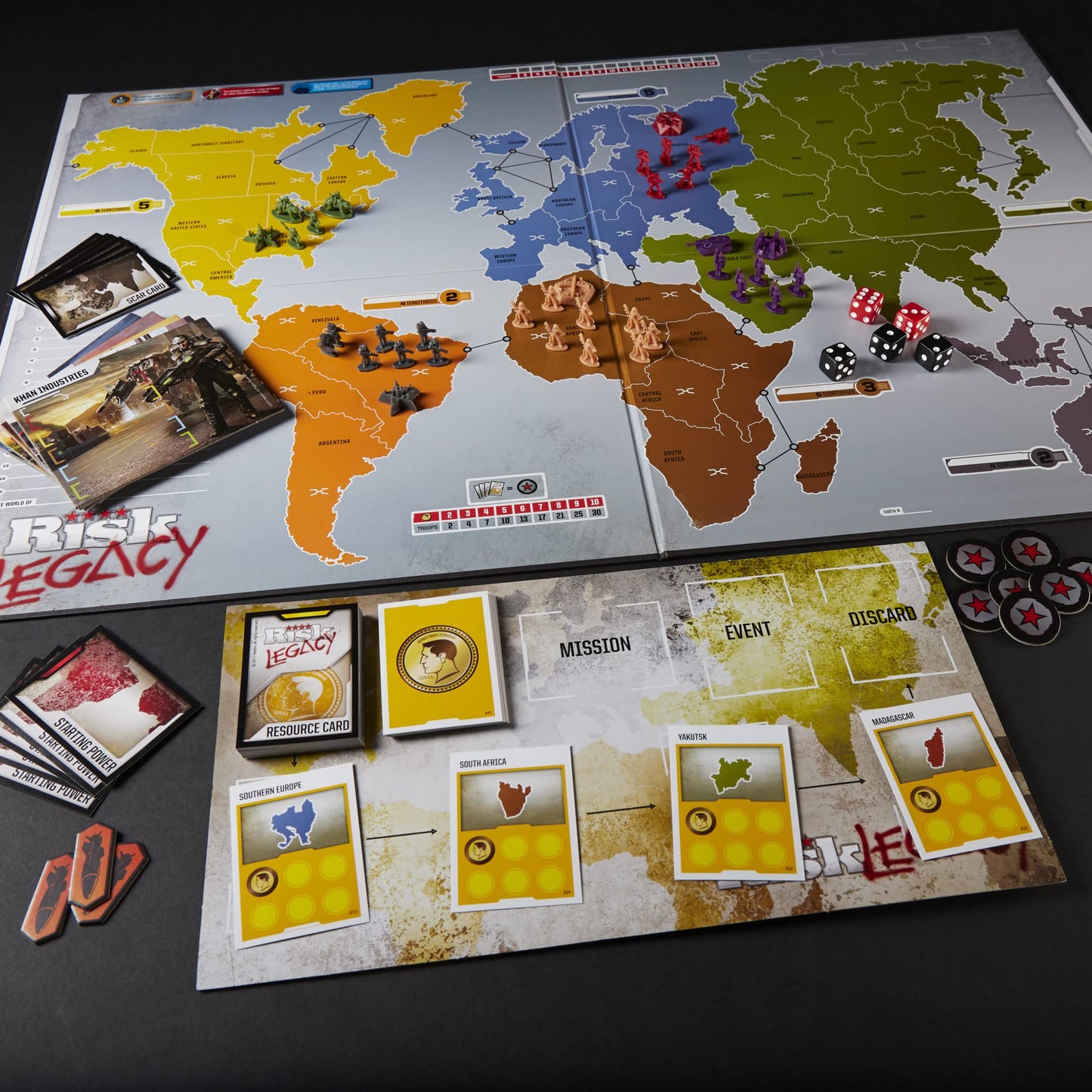 Hasbro Gaming Risk Legacy Strategy Board Game, Miniature Game for 3-5 Players, Multicolor, Ages 13+, Model F3156