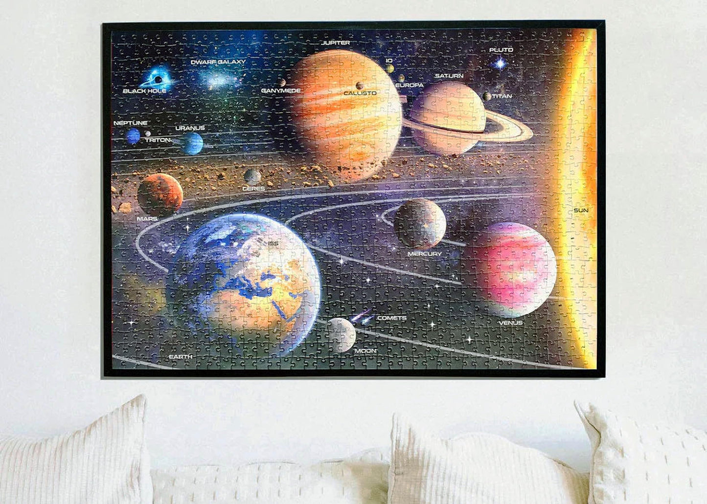 A2PLAY Solar System Space Puzzle for mature-themeds  1000 Piece Jigsaw Puzzle & Bonus Space Fact Poster  enhanced Materials  27.5 x 19.7 in