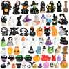 PLULON 68Pcs Halloween Miniatures Figurines  Mini Resin Figures Tiny Small Ghost Skull Pumpkin Ornaments for Crafts Fairy Garden Dollhouse Party Decor Village Accessories Bag Fillers