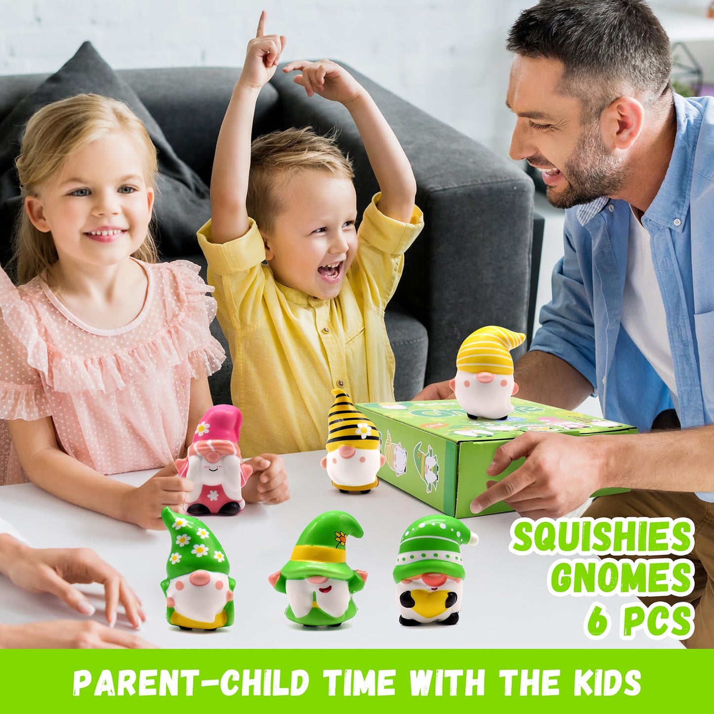 Joinbo 6 Pack Gnomes Squishies Toys Slow Rising Stress Relief Super Soft Squeeze Kawaii Cute Basket Stuffers Gifts For Kids,Boys