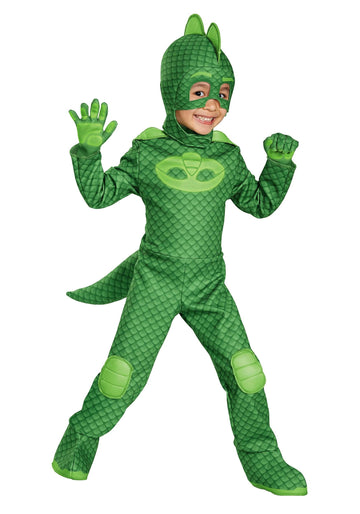 Disguise Gekko Costume, Official Pj Masks Glow Costume Jumpsuit And Mask, Toddler Size (7-8)