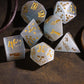 UDIXI Gemstone Dice Set 7PCS Stone DND Dice with Gift Case for Dungeons and Dragons MTG Tabletop Game (Cat's Eye Stone)