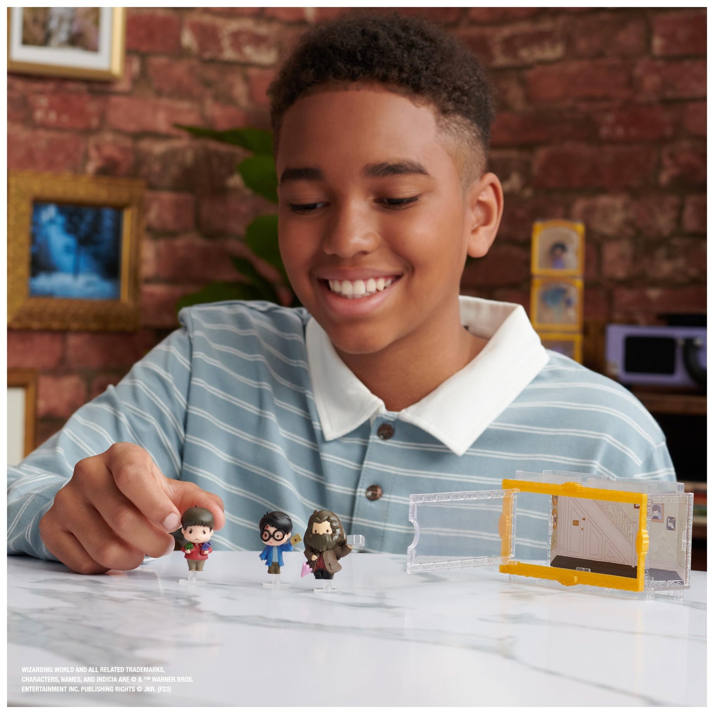 Wizarding World Harry Potter  Micro Magical Moments Figure Set with limited availability Harry  Hagrid  Dudley & Display Case  Kids Toys for Ages 6 and up