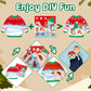 CY2SIDE 12 Set Christmas Ugly Sweater Scene Sticker for Kids Make a Winter Sweater Scene with Penguin Sticker Make Your Own Chri