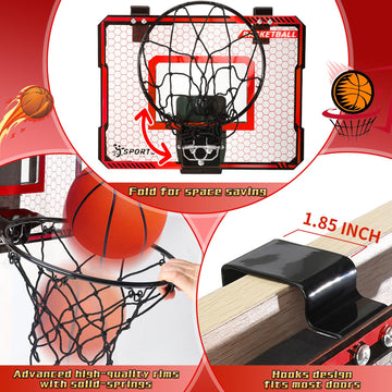 Neubsaw Basketball Hoop Indoor With Led Lights, Basketball Toys Gifts For 5 6 7 8 9 10+ Year Old Boys Kids, Indoor Over The Door