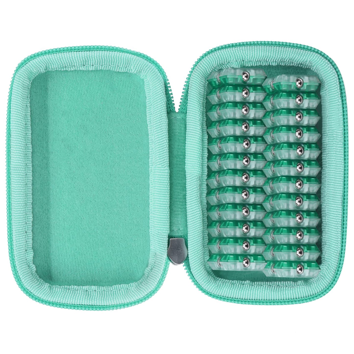 Khanka Hard Carrying Case Replacement For Speks Geode Magnetic Fidget Sphere - Pentagons 12-Piece Set - Slate, Holds 24 Pieces Magnetic Fidget Sphere, Case Only (Teal)