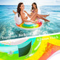 HeySplash Pool Floats mature-themed  2 Seat Inflatable Rainbow Float with Cloud Backrests and Handles  Pool Float with Cup Holders for Family/Friends/Couple  Pool Float Chair for Beaches  Lakes  Pool Parties