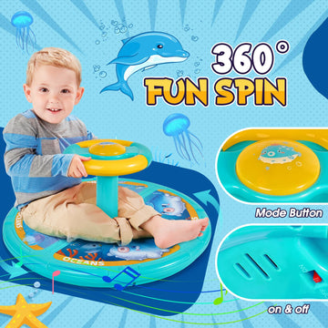 Godelaif Sit And Spin, Christmas Birthday Gift Toddlers Sit And Spin Toy For 3 4 Years Old Girl Boy, 360 Ocean Interactive Senso