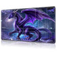 for MTG Card Playmat with Zone Game Play Mat for MTG TCG 24 x 14 inches Non-Slip Play Mat for Commander Board RPG CCG Game TCG Other Card Games/Mouse Pad-Glowing Purple Dragon