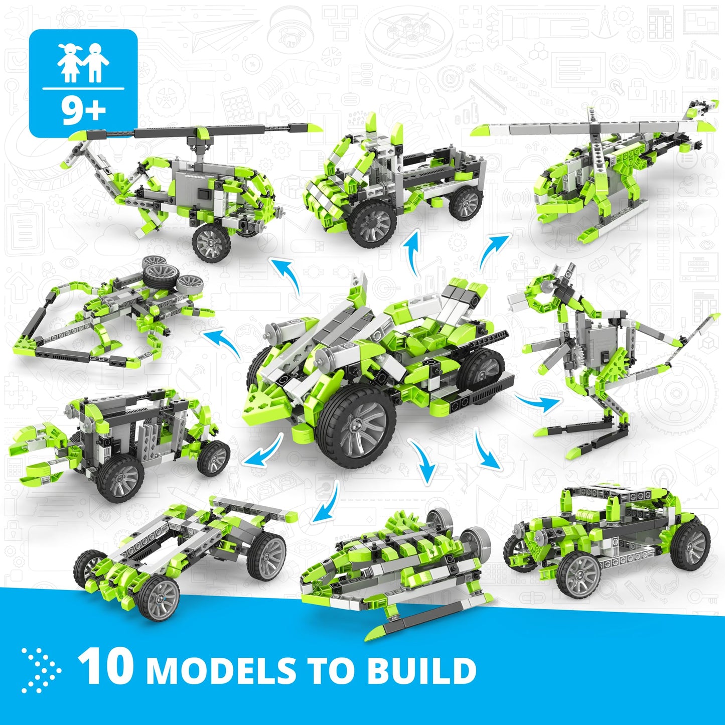 Engino- Inventor Stem Toys, Motorized 4-Wheeled Extreme Bike, Construction Toys For Kids 9+, Stem Building Toys, Stem Projects, Gifts For Boys & Girls