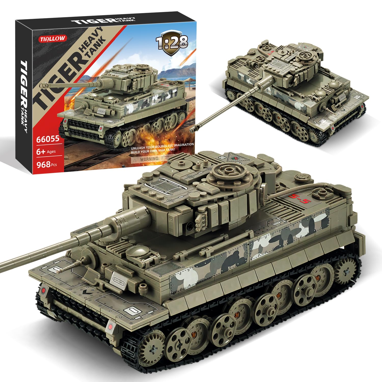Tiallow 1:28 Ww2 Tank Building Set (Taupe)