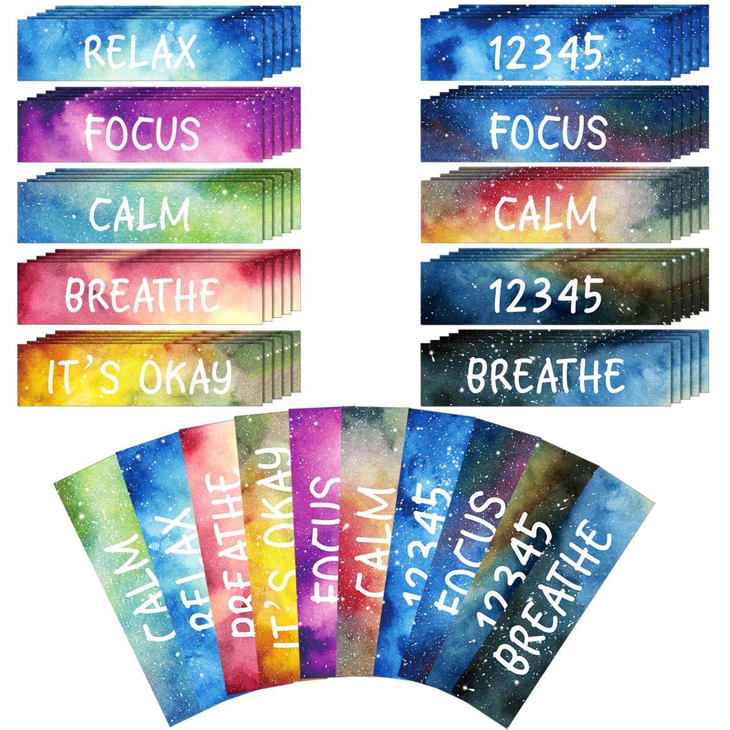 Crtiin 100 Pack Sensory Strips Anxiety Stickers Adhesive Textured Rough Sensory Stickers Calm Stickers Breath Stickers Tactile F
