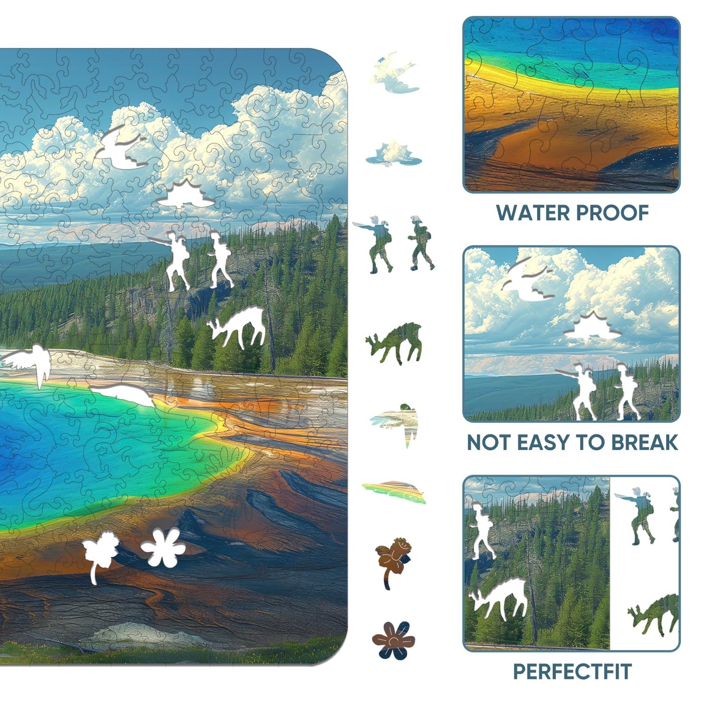 National Parks Puzzle for Teenager 500 Piece  Landscape Jigsaw Puzzle  Yellowstone Puzzle  Spring Puzzle  Wooden Puzzle for Valentine's Mother's Day Puzzle Gifts for mature-themed and Teens(19.8 * 13.2in)