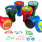 Tiny Mills 24 Pcs Transportation Vehicles & Construction Stampers for Kids