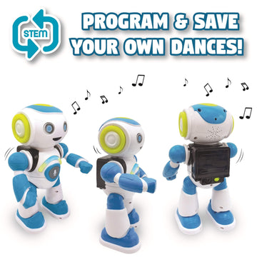 Lexibook - Powerman Jr. Smart Interactive Toy That Reads In The Mind Toy For Kids Dancing Plays Music Animal Quiz Stem Programmable Remote Control Boy Robot Junior Green/Blue - Rob20En