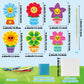 3sscha 12 Packs Spring Flower Poking Craft Kit - Mothers Day Creative DIY Foam Flower Pot Poke Fabric Art Set Make Your Own Car