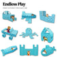 Fort Boards Jumbo Fort Building Kit - 90 Piece Light Blue Polypropylene Blocks