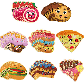 40 Pieces Valentines Day Cards for Kids Valentines Scratch and Sniff Cards for Classroom, 8 Unique Patterns and Scents Exchange 