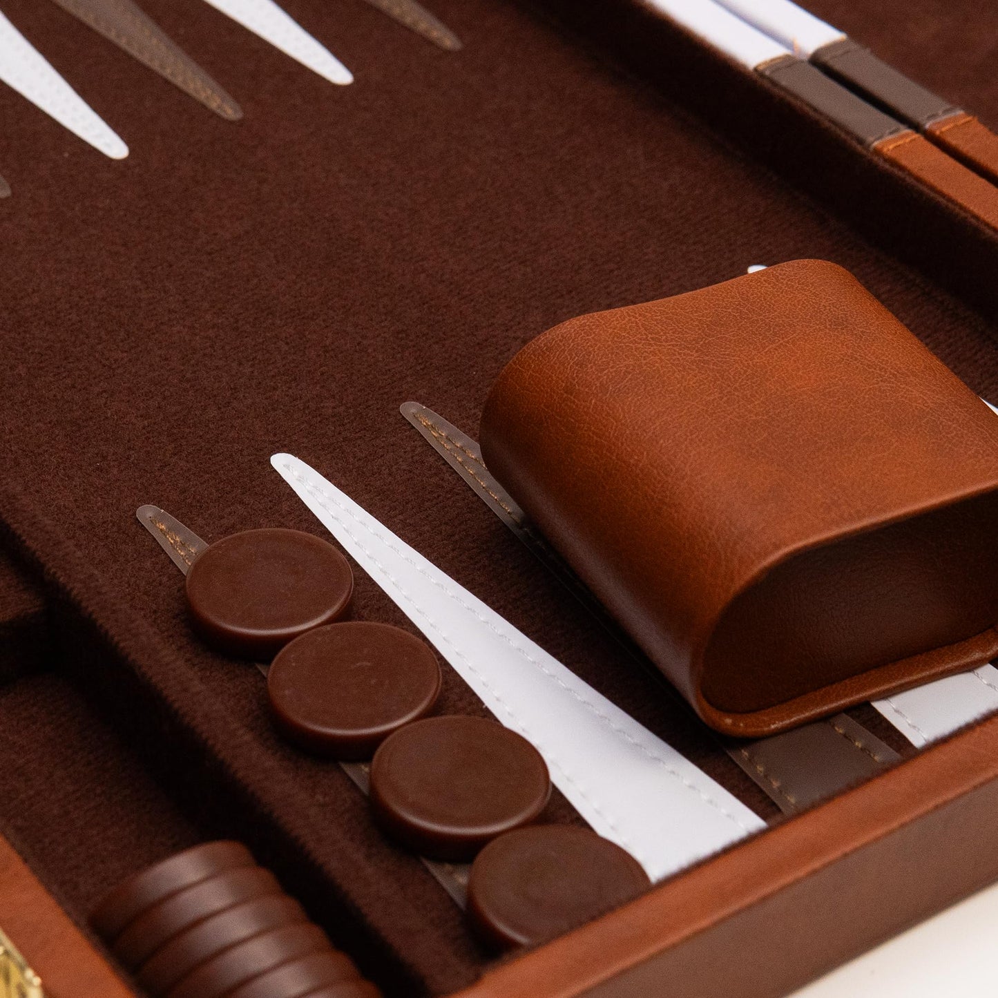 Backgn Board Game  Deluxe Leather Like Case  Felt Interior  Brown  Classic Backgn Game  Popular Board Game  Board Games (Medium (15))