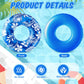 Motionchic Jumbo Float Tube 47.24 Inches Inflatable Pool Floats Large Pool Tube Tropical Leaves Inflatable Tube Blue White Pool