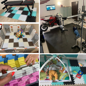 Mqiaoham 25 Pieces Puzzle Play Mats, Soft Baby Play Mat, Kids Interlocking Foam Floor Tiles, Toddlers Carpet Playmats G301025-10