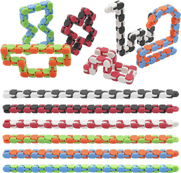 Aexoniz Toys 24 Links Wacky Tracks Snap Click Fidget Toys Set For Sensory Kids  Snake Puzzles Game For Kids Random Color Links(
