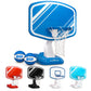 Gosports Splash Hoop Pro Swimming Pool Basketball Game - Includes Poolside Water Basketball Hoop, 2 Balls And Pump - Blue