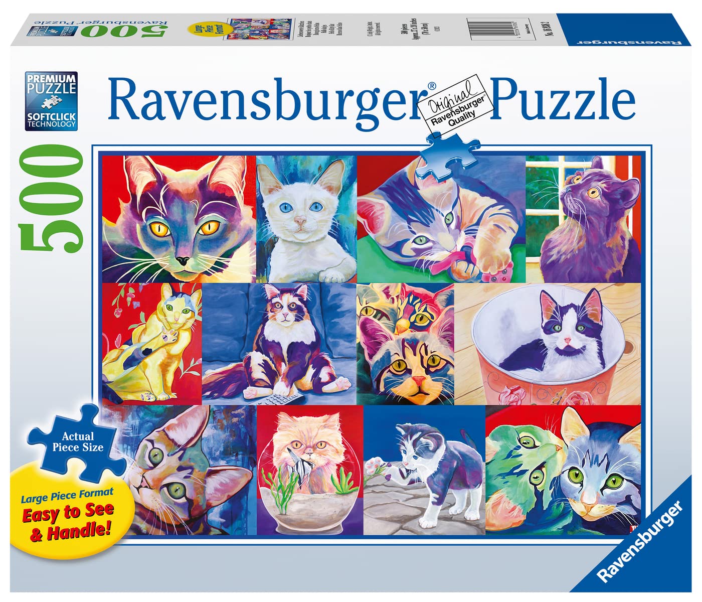 Ravensburger Hello Kitty Kat 500 Piece Large Format Jigsaw Puzzle For Adults - 16938 - Every Piece Is Unique, Softclick Technology Means Pieces Fit Together Perfectly