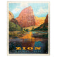 Mypuzzle Zion National Park: Virgin River Valley, Vintage Poster - Premium 100 Piece Jigsaw Puzzle For Adults