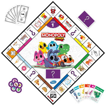 Hasbro Gaming Monopoly Junior, Family Board Game For 4+ Year Old Kids, Strategy Games For 2-6 Players, Fun Christmas And Birthday Party Gift Idea For Boys And Girls