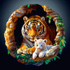 Wooden Puzzles for mature-themeds  Unique Animal Shaped mature-themeds Puzzle  Tiger Family Wooden Jigsaw Puzzles mature-themed  Challenging Creative Gifts Family Games 11.4 * 11.4in 200pcs