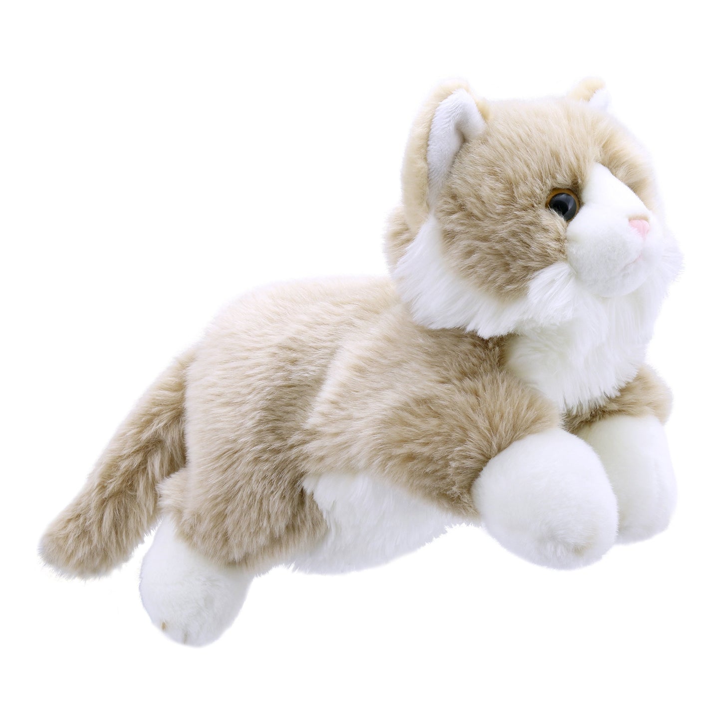 The Puppet Company Full-Bodied Animal Hand Puppets Cat Beige And White, 12 Inches