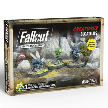 Modiphius Fallout Wasteland Warfare: Creatures Bloatflies - 3 Miniatures, 32Mm Unpainted Figures, Forged In The Fire Wave, Grey