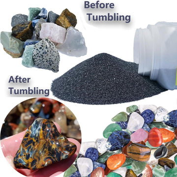 Total 6 Lbs Weight Rock Tumbler Grit Set, 4 Step Tumbling Media Refill-Coarse/Medium/Pre-Polished/Final Polish, Silicone Carbide Polisher Grit For Any Rock Tumbler, Rock Polisher, Stone Polisher