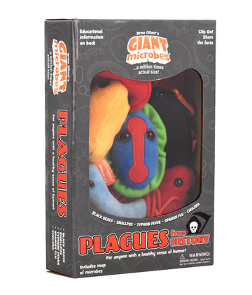 GIANT MICROBES Plagues from History Gift Box - 5 Count Polyester Historical Gifts for Teachers and History Lovers