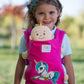 Happyvk Baby Doll Carrier Toys Doll Carrier Front Back For Little Girls Unicorn Embroidery
