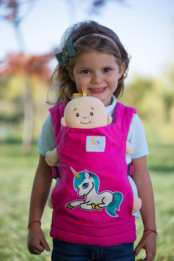 Happyvk Baby Doll Carrier Toys Doll Carrier Front Back For Little Girls Unicorn Embroidery