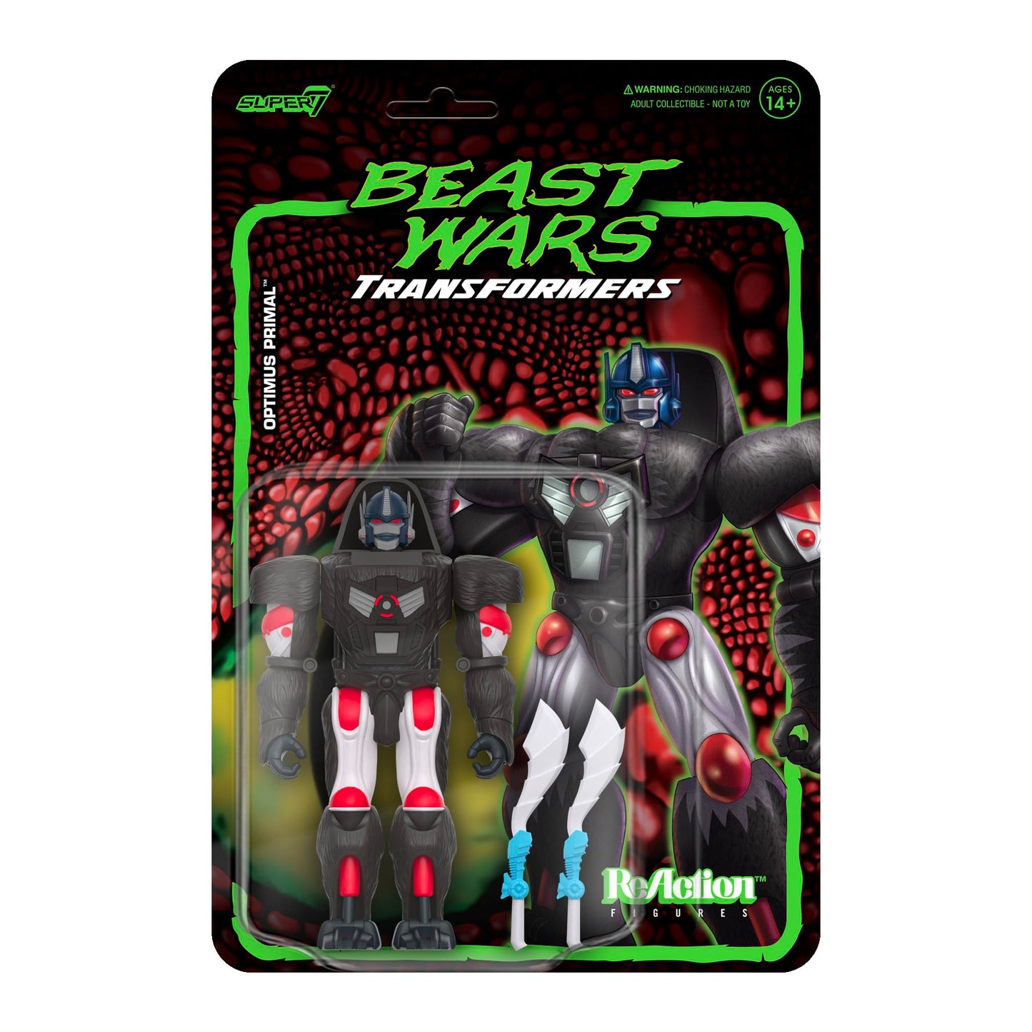 Super7 Transformers Reaction Wave 7 Beast Wars - Optimus Primal Action Figure
