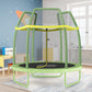 Aotob 7Ft Green Trampoline For Kids Toddler With Enclosure Net &Safety Pad, Mini Trampoline With Heavy Duty Frame Indoor Outdoor