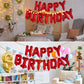 WESTGO Happy Birthday Balloons Banner - 16" Mylar Foil Letters, Red, Reusable, Ecofriendly Party Decor for Kids & Adults