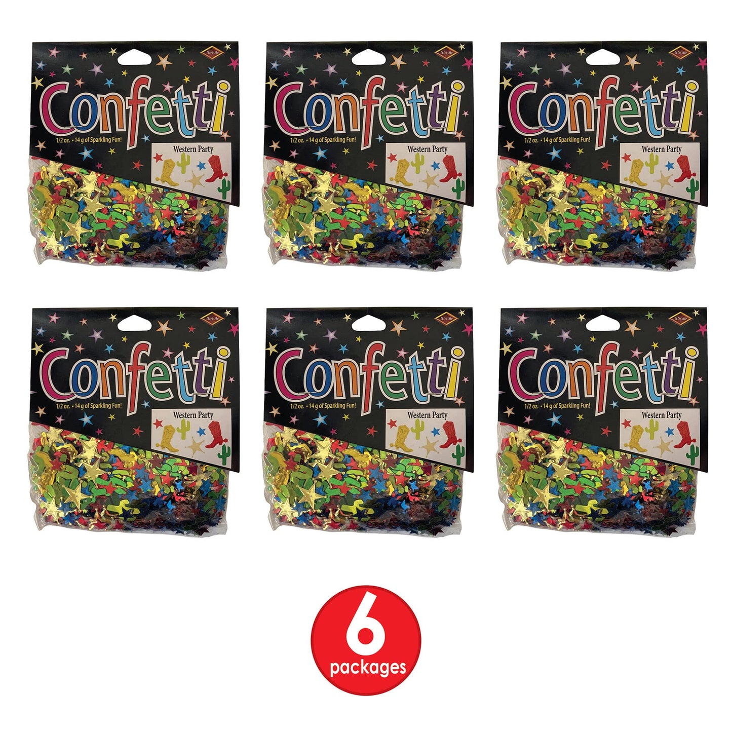 Western Party Confetti Pack of 6