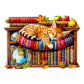 Wooden Puzzles for mature-themeds - Challenging Dreamy Tabby Cat mature-themed Puzzle  Unique Animal Shaped Wooden Jigsaw Puzzles for mature-themeds  Creative Gifts Family Games 11.4 * 8.1 in 180pcs