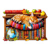 Wooden Puzzles for mature-themeds - Challenging Dreamy Tabby Cat mature-themed Puzzle  Unique Animal Shaped Wooden Jigsaw Puzzles for mature-themeds  Creative Gifts Family Games 11.4 * 8.1 in 180pcs