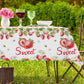 Lianxuia 3Pcs Strawberry Tablecloth, 54 X 108 Inch Pink Checkered Plastic Tablecloth, Berry Sweet One Table Covers For Baby Show
