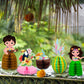 12Pcs Hawaiian Luau Party Table Decorations - Double Sided Aloha Flamingo Honeycomb Centerpieces Table Decorations For Hawaiian Tiki Birthday Wedding Pool Party Supplies