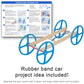 Large Plastic Project Wheels And Axles, For Mousetrap Car And Rubber Band Car Projects, 20 Wheels, 20 Rubber Bands, 10 Dowels