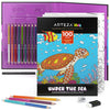 ARTEZA Kids Coloring Book and Colored Pencils Kit, 8.5x11 Inches, Sea Creature Illustrations, 50 Double-Sided Coloring Sheets, 1
