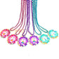 Gzyssl 12 Pcs Easter Party Beads Necklaces Colorful Easter Rabbit Medallion Beads Necklace Party Supplies